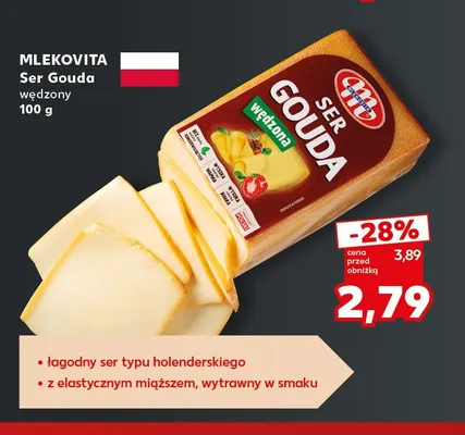 Ser Gouda wędzony Mlekovita promocja w Kaufland