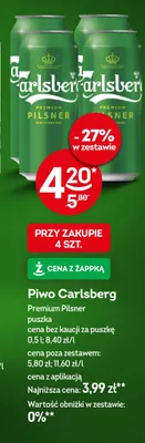 Piwo Carlsberg Premium Pilsner promocja w Żabka