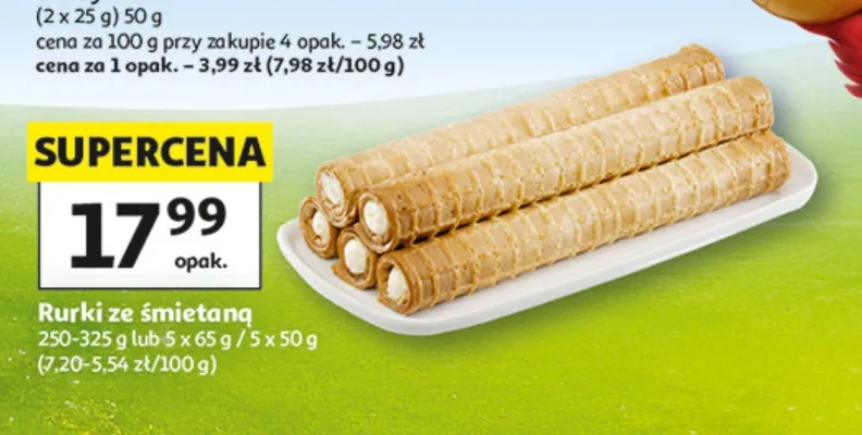 Rurki ze śmietaną 250-325g promocja w Auchan