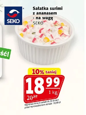 Sałatka surimi z ananasem na wagę Seko promocja w Prim Market