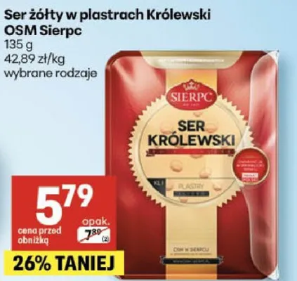 Ser żółty w plastrach Królewski OSM Sierpc promocja w Delikatesy Centrum