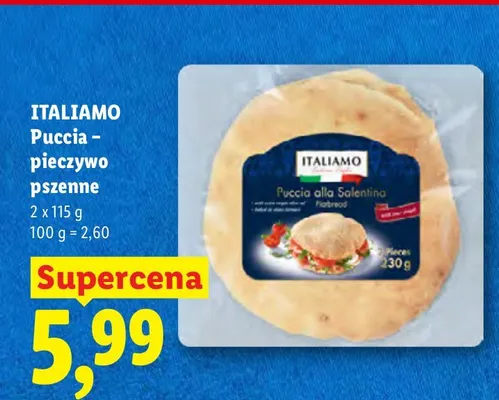 Puccia pieczywo pszenne ITALIAMO promocja w Lidl