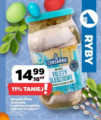 Wiejskie filety śledziowe z cebulką w zalewie olejowej Corsarro promocja w Netto