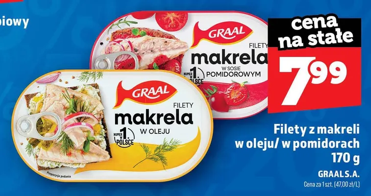 Filety z makreli w oleju Graal promocja w TOPAZ