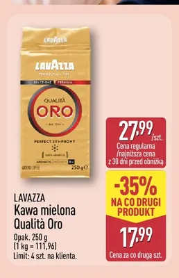 Kawa mielona Qualità Oro Lavazza promocja w Aldi