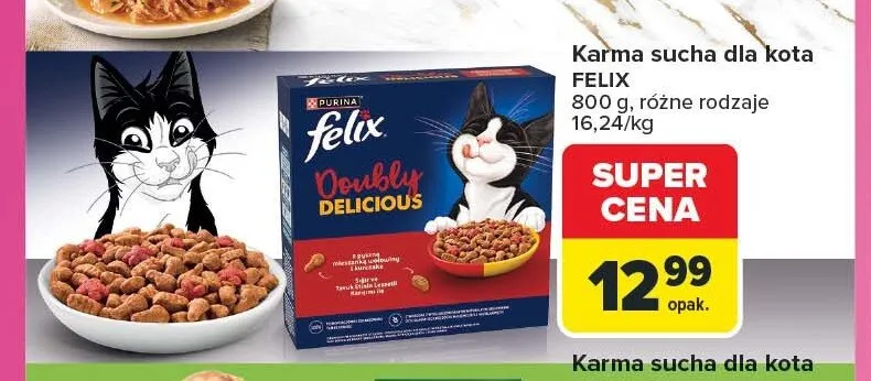Karma sucha dla kota Felix Doubly Delicious promocja w Carrefour