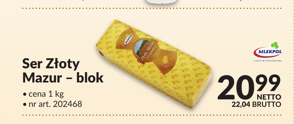 Ser Złoty Mazur blok promocja w Makro