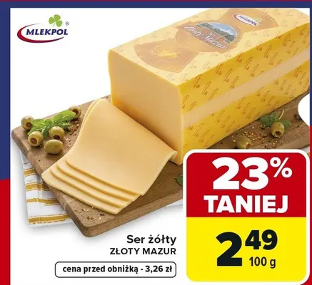 Ser żółty Złoty Mazur promocja w Carrefour