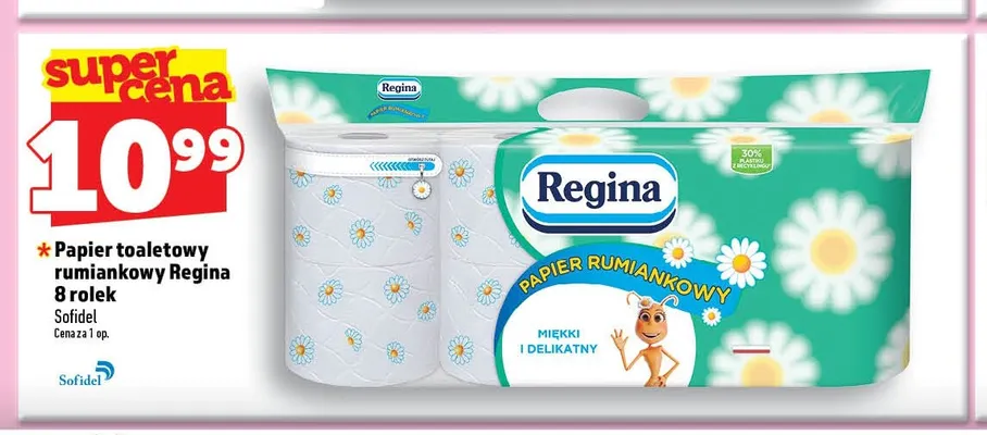 Papier toaletowy rumiankowy Regina 8 rolek promocja w TOPAZ