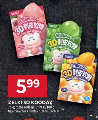 Żelki 3D Kooday różne rodzaje promocja w Stokrotka