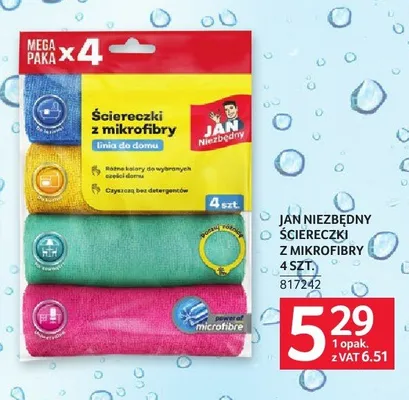 Ściereczki z mikrofibry Jan Niezbędny 4szt. promocja w Selgros