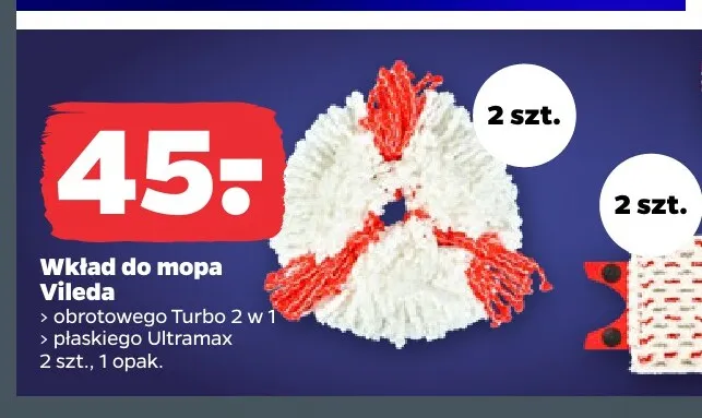 Wkład do mopa płaskiego Ultramax 2-pak Vileda promocja w Netto