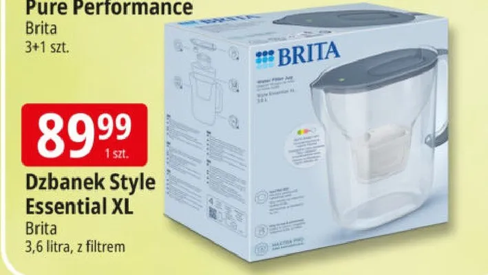 Dzbanek Brita Style Essential XL 3,6 litra z filtrem promocja w Leclerc
