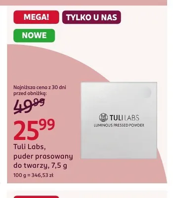 Puder prasowany do twarzy Tuli Labs Luminous Pressed Powder promocja w Rossmann
