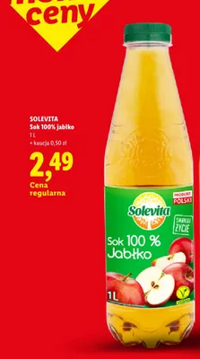 Sok 100% jabłko Solevita promocja w Lidl