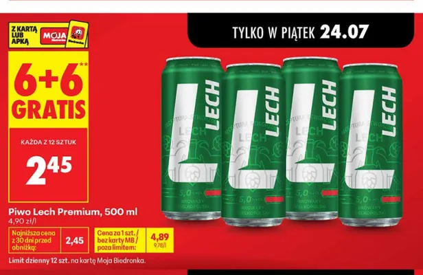 Piwo Lech Premium promocja w Biedronka