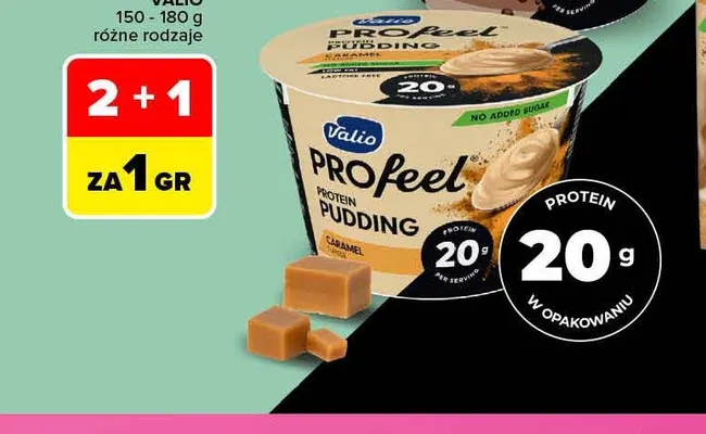Pudding proteinowy PROfeel karmelowy Valio promocja w Carrefour