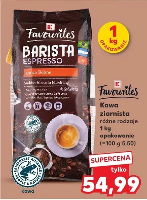 Kawa ziarnista Barista Espresso 1 kg promocja w Kaufland