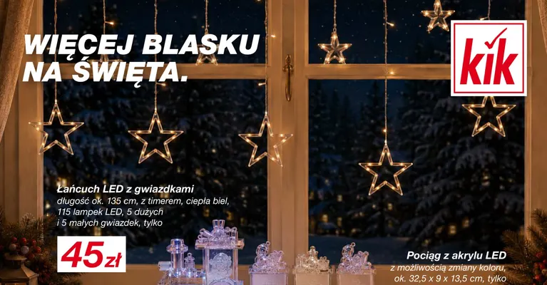 Łańcuch LED z gwiazdkami promocja w KiK
