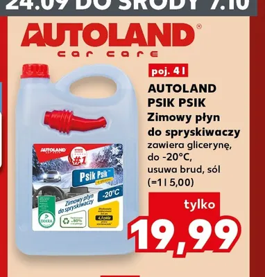 Zimowy płyn do spryskiwaczy Psik Psik Autoland promocja w Kaufland