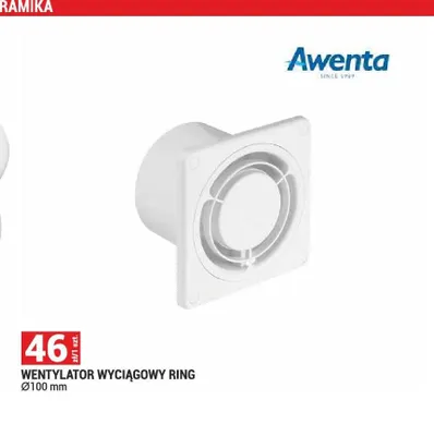 Wentylator wyciągowy Awenta Ring promocja w Merkury Market