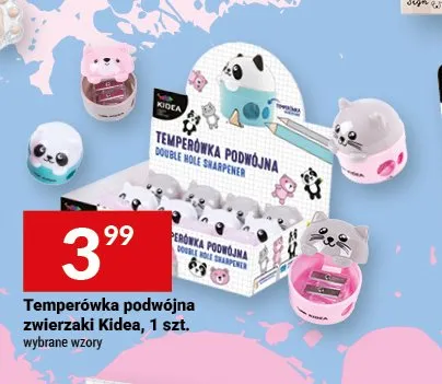 Temperówka podwójna zwierzaki Kidea promocja w Twój Market