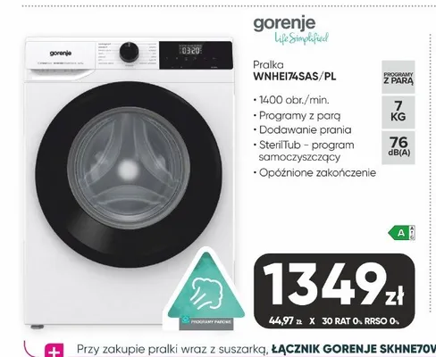 Pralka Gorenje WNHEI74SAS/PL promocja w Max Elektro