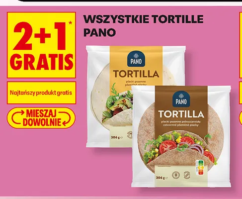 Tortilla placki pszenne Pano promocja w Biedronka