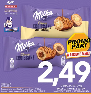 Croissant Milka Choco Croissant promocja w Kupiec
