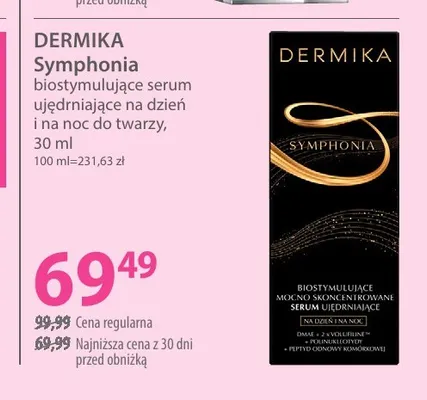Biostymulujące serum ujędrniające na dzień i na noc do twarzy Symphonia Dermika promocja w Hebe
