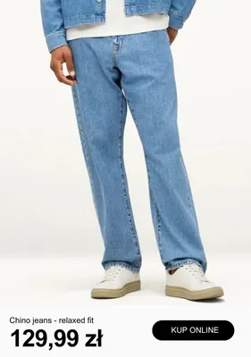 Spodnie jeansowe Chino jeans relaxed fit promocja w C&A