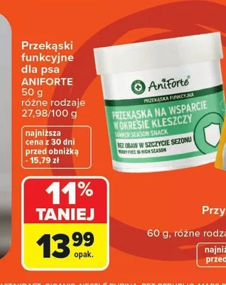 Przekąski funkcjonalne dla psa AniForte na wsparcie w okresie kleszczy promocja w Carrefour Market
