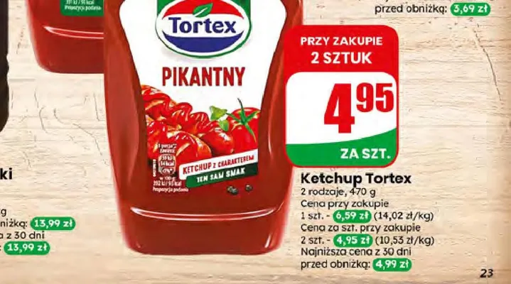 Ketchup Tortex Pikantny promocja w Dino