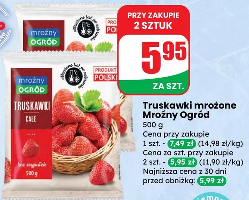 Truskawki mrożone promocja w Dino