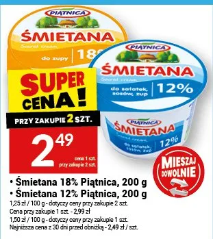 Śmietana 18% Piątnica promocja w Twój Market