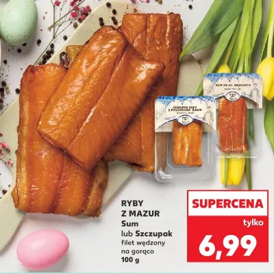 Ryby z mazur Sum lub Szczupak filet wędzony na gorąco promocja w Kaufland