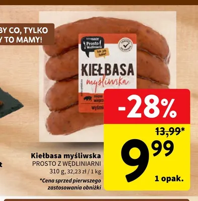 Kiełbasa myśliwska Prosto z Wędliniarni promocja w Intermarche