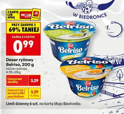 Deser ryżowy Belriso pistacja promocja w Biedronka