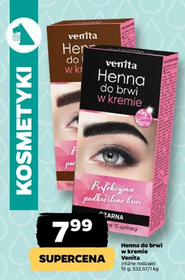 Henna do brwi w kremie, różne rodzaje promocja w Netto
