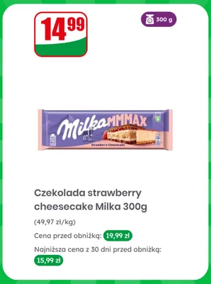 Czekolada strawberry cheesecake Milka promocja w Dino