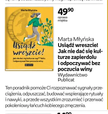 Książka Marta Młyńska Usiądź wreszcie! Jak nie dać się kulturze zapierdolu i odpoczywać bez poczucia winy promocja w Empik