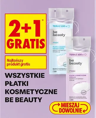 Wszystkie płatki kosmetyczne Be Beauty 2+1 GRATIS promocja w Biedronka