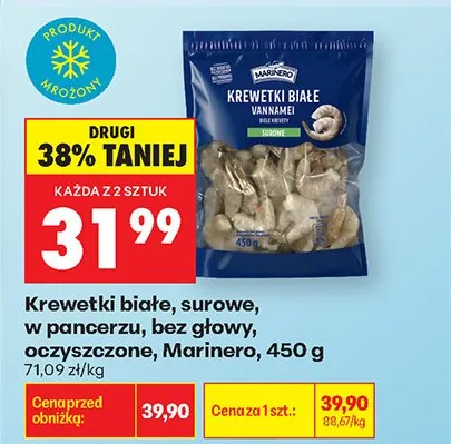 Krewetki białe surowe w pancerzu bez głowy oczyszczone promocja w Biedronka