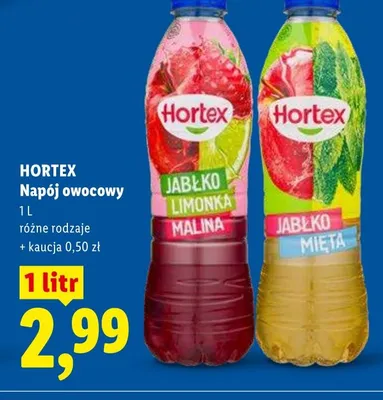 Napój owocowy Hortex jabłko mięta promocja w Lidl