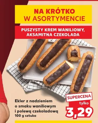 Ekler z nadzieniem o smaku waniliowym i polewą czekoladową promocja w Kaufland