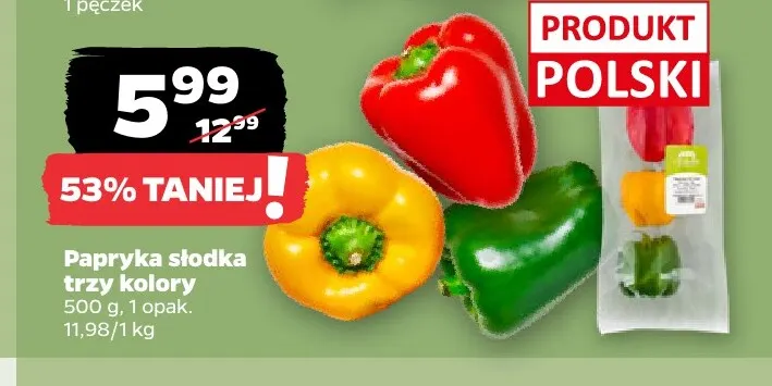 Papryka słodka trzy kolory polska promocja w Netto