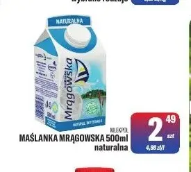 Maślanka Mrągowska naturalna Mlekpol promocja w Tomi Markt