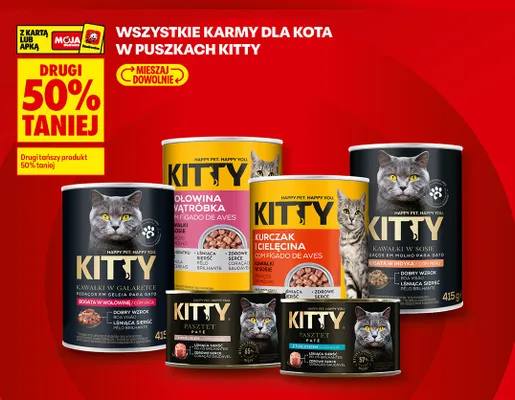 Karmy dla kota w puszkach Kitty promocja w Biedronka