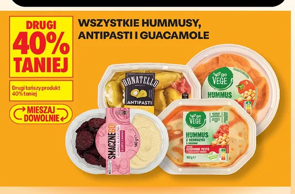 Hummusy antipasti i guacamole promocja w Biedronka