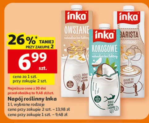 Napój roślinny, wybrane rodzaje Inka promocja w Auchan